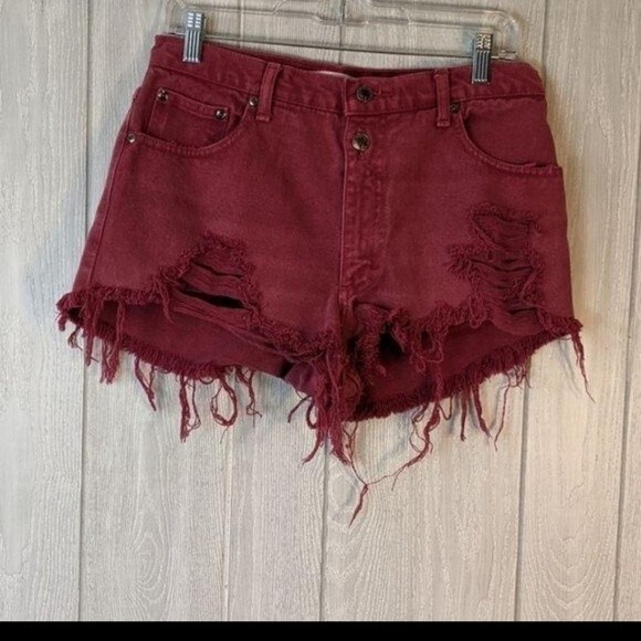 Canyon River blues burgundy distressed High Rise shorts sz 9 EUC - Picture 1 of 9